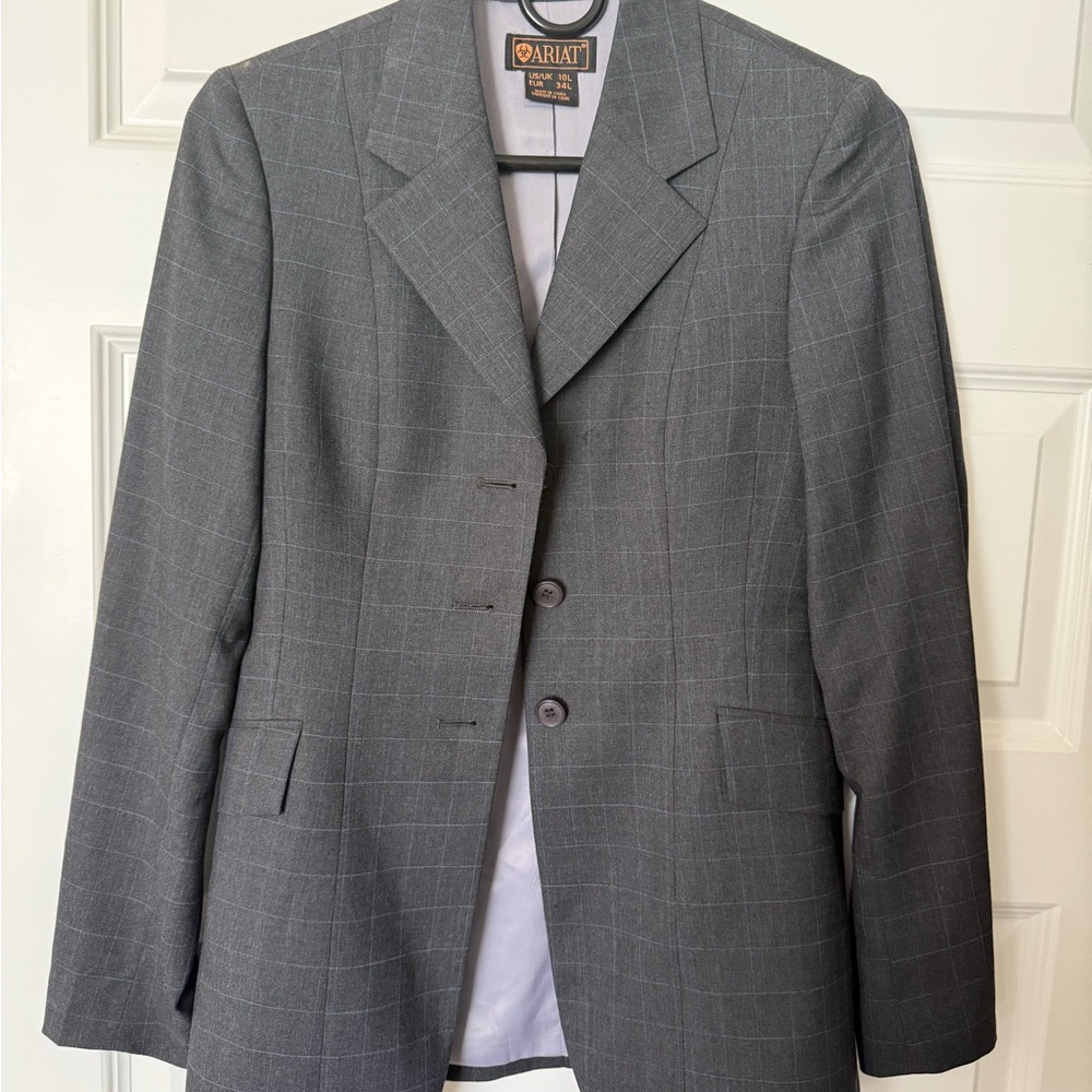 Ariat Gray Windowpane Women's Equestrian Show Jacket